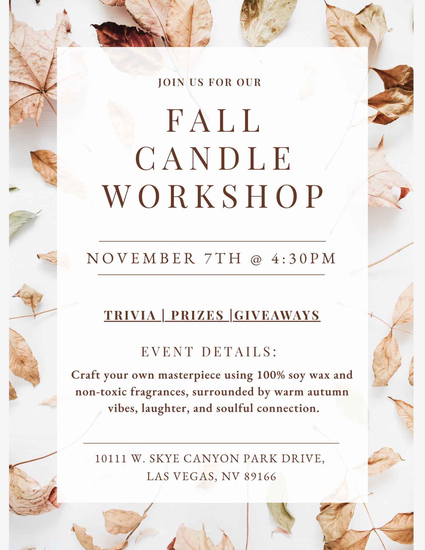 Candle Making Workshop @ SKYE CANYON
